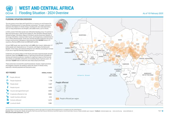 West and Central Africa: Flooding Situation 2024 Overview - as of 10 February 2025